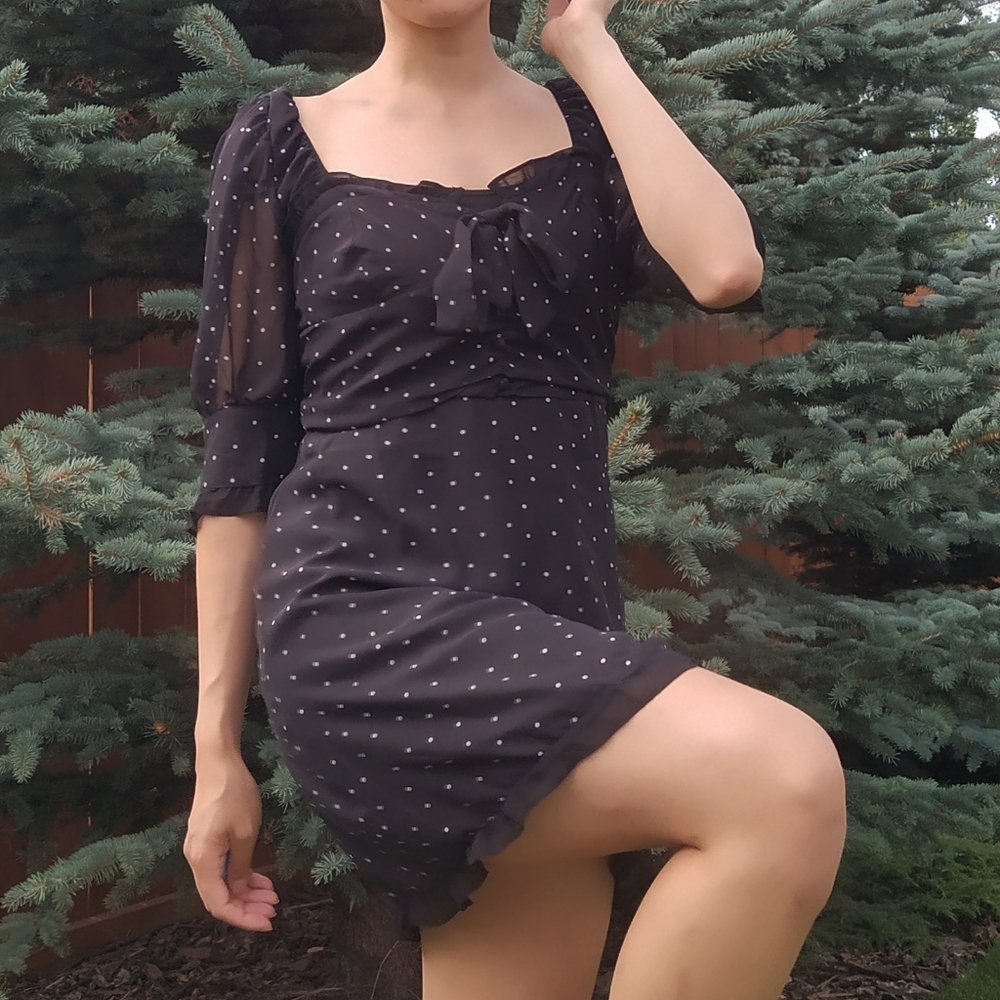 Yesstyle Ruffled Polka Dot Dress - Picture 4 of 5